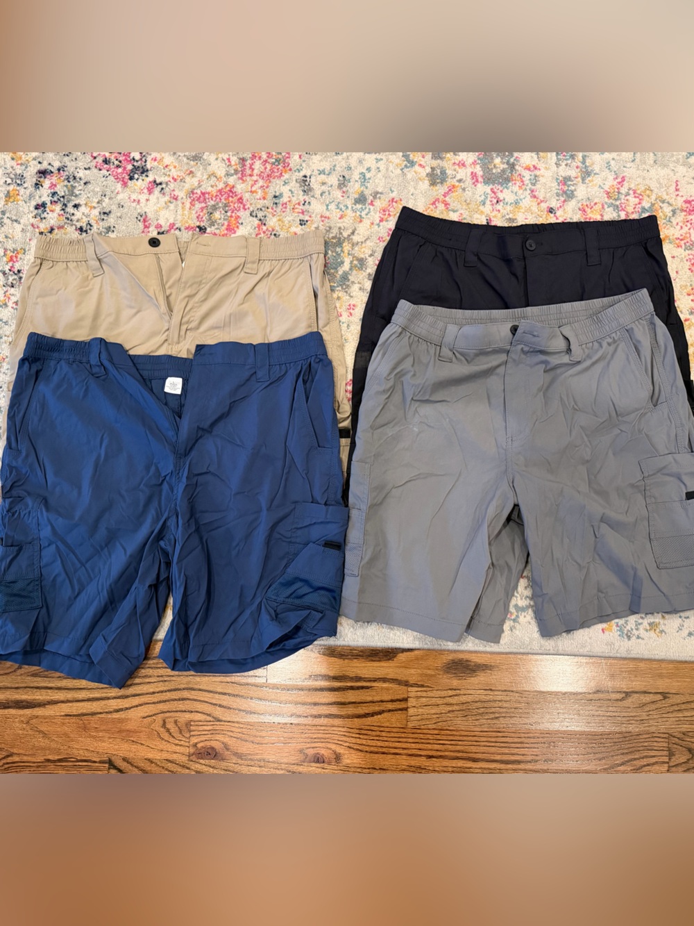 Magellan Outdoors Men's Cargo Shorts - Navy, Gray, Black, Tan